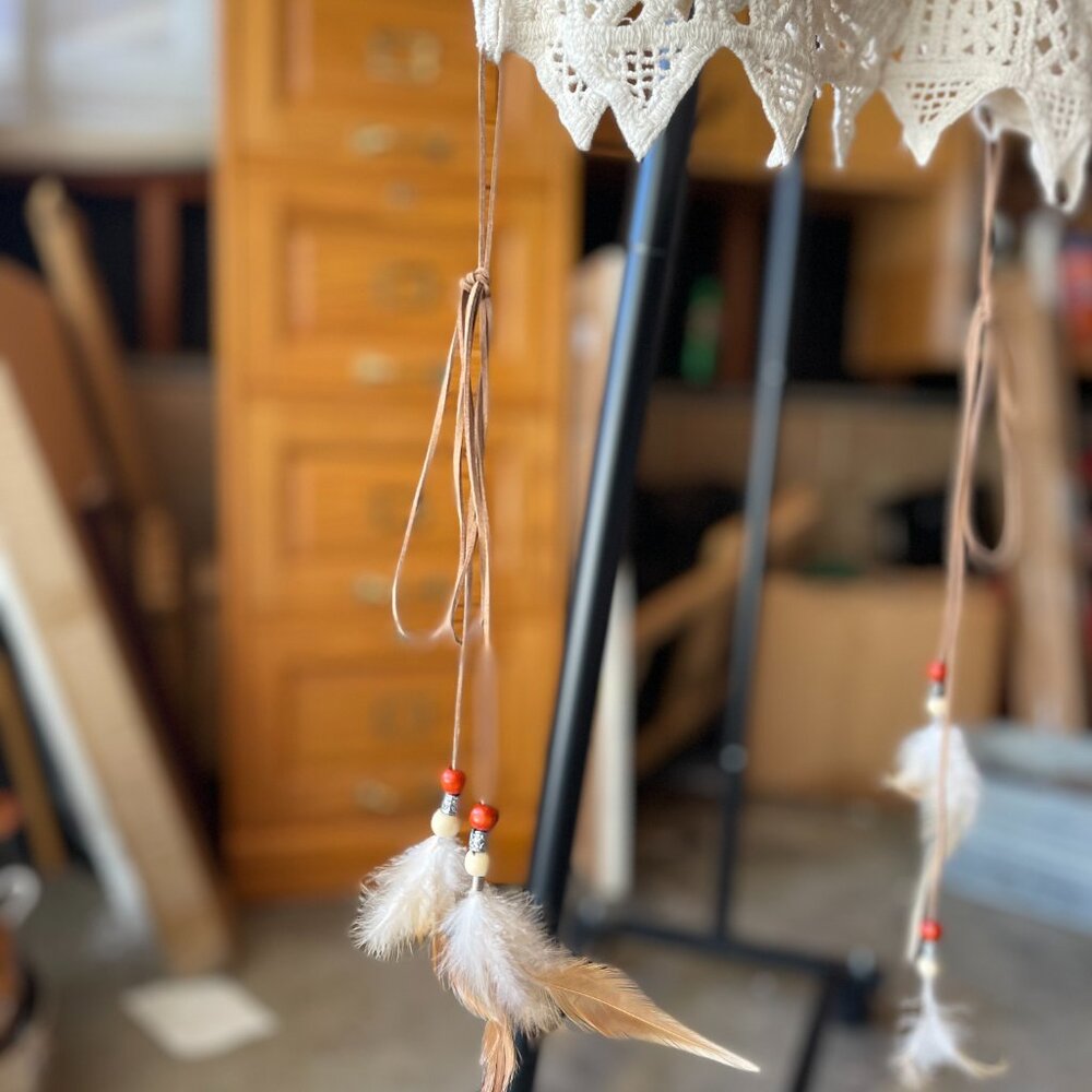 Crochet Top With Feather Side Strings - image 2